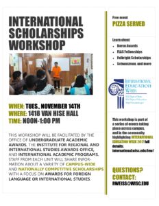 International Scholarships Workshop flyer